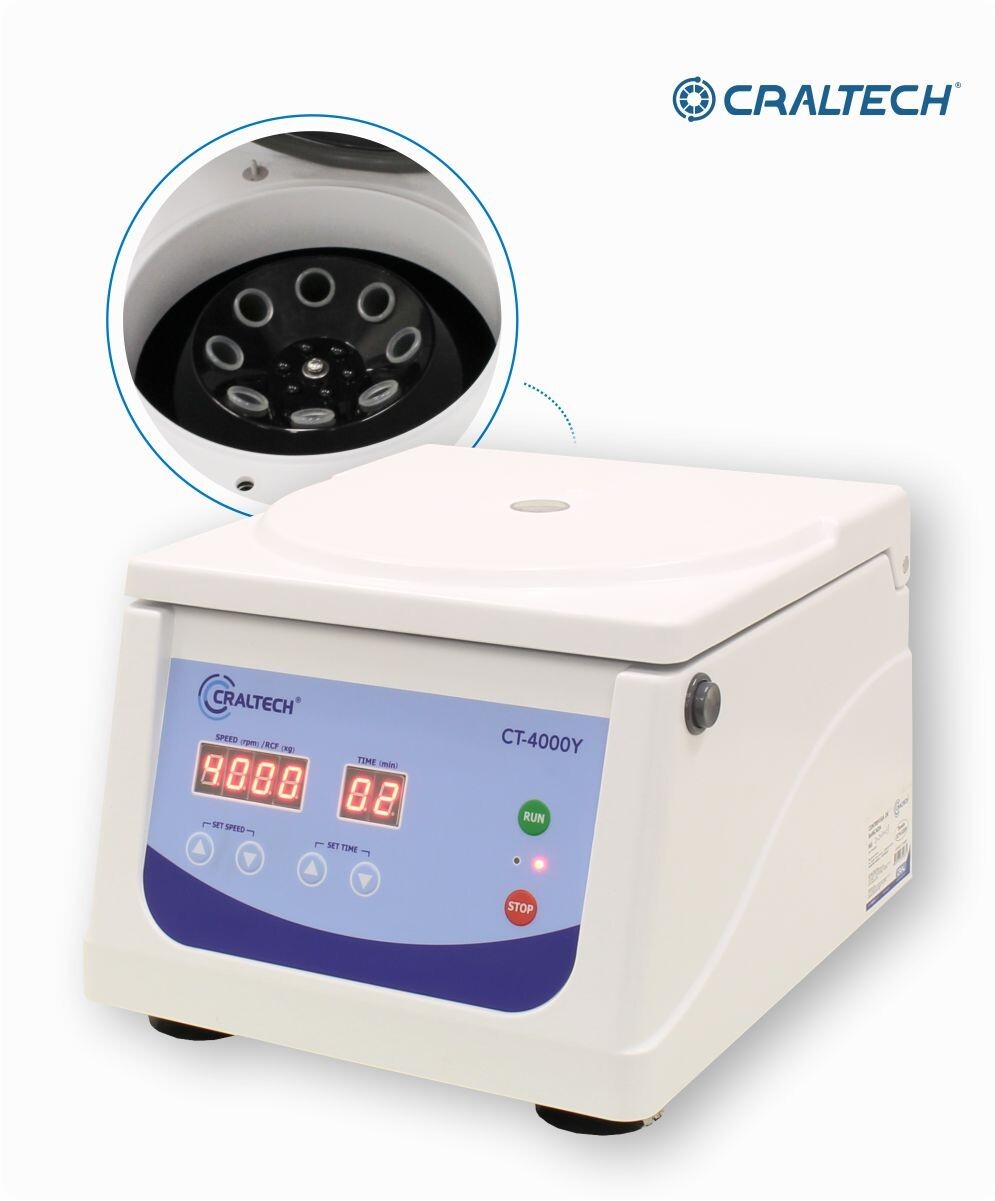 Centrífuga de bancada bivolt para 8 tubos de 10mL a 15mL